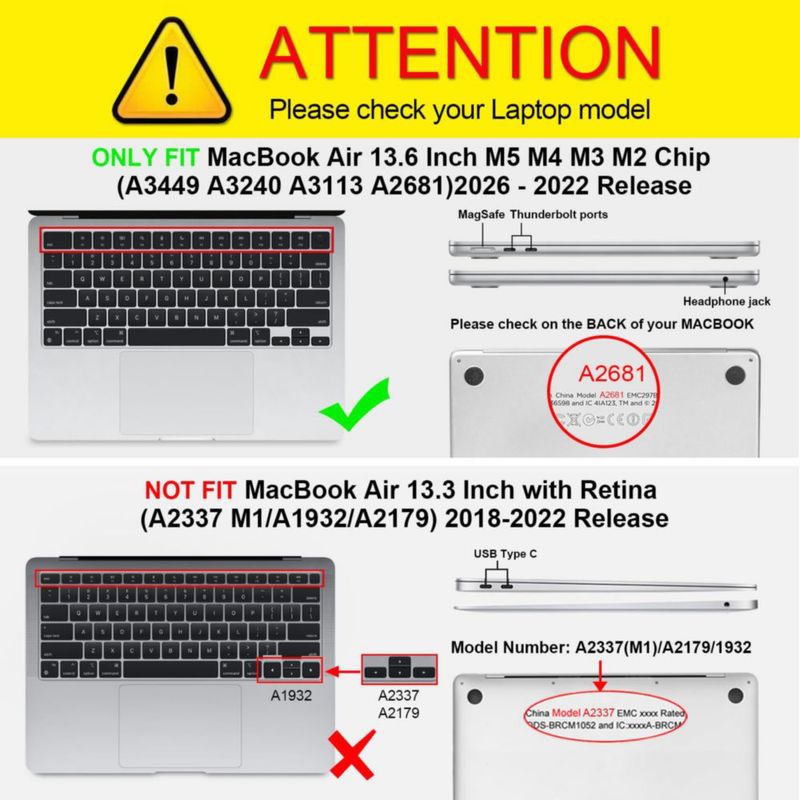 Fintie funda para MacBook Air de 13 pulgadas A3449/A3240/A3113/A2681 (2022‑2026)