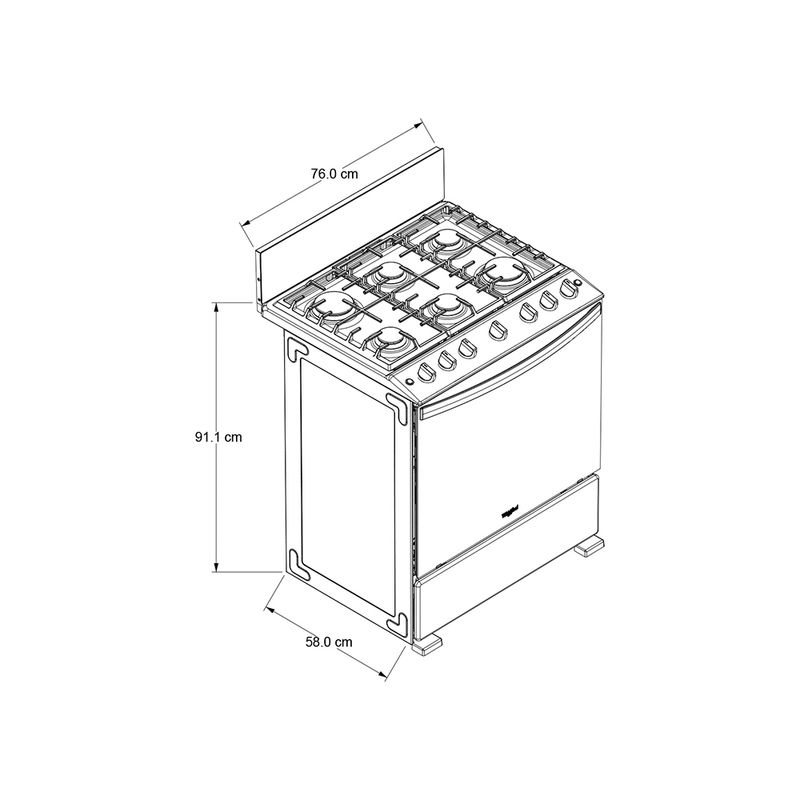 Estufa de Piso Whirlpool 30" WFR3400D Silver