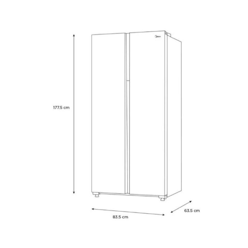 Refrigerador Midea 17 Pies Side By Side MDRS619FGM46 Plateado