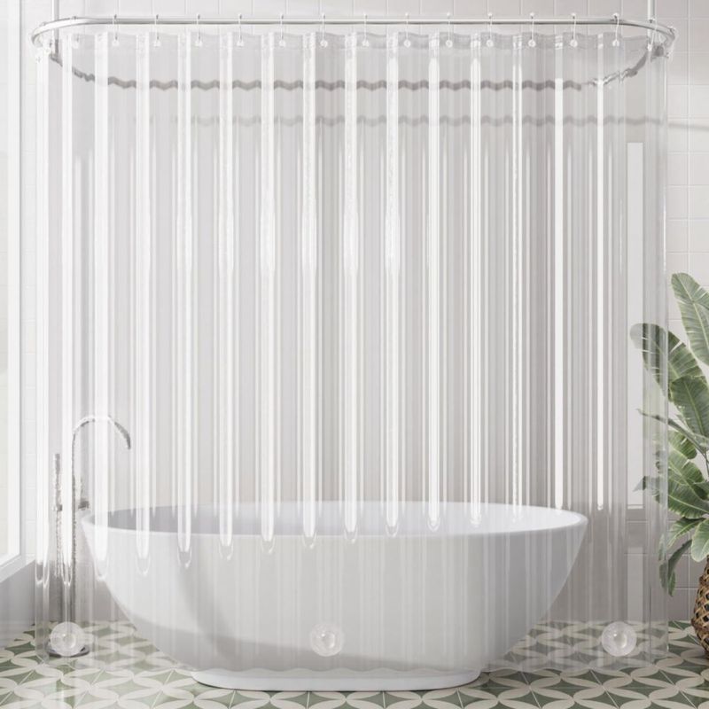 Cortina de Ducha Extra Ancha AmazerBath 274 cm de Ancho PEVA 18 Ojales