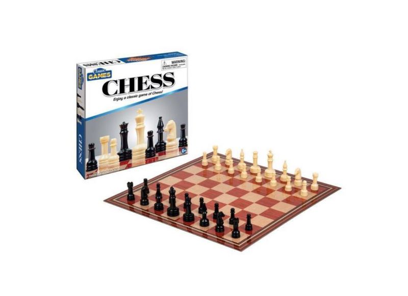 Juego de mesa de ajedrez Playmaker Toys caja compacta de 20 cm
