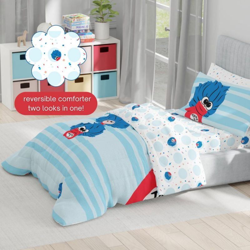 Juego de cama Franco tamaño completo El gato ensombrerado - 5 piezas