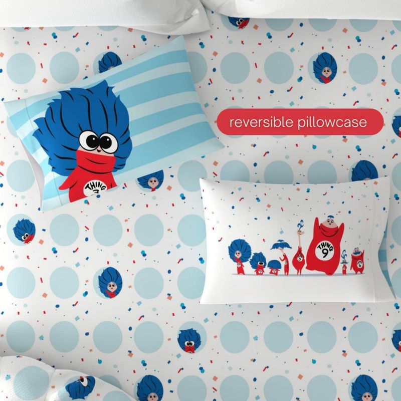 Juego de cama Franco tamaño completo El gato ensombrerado - 5 piezas