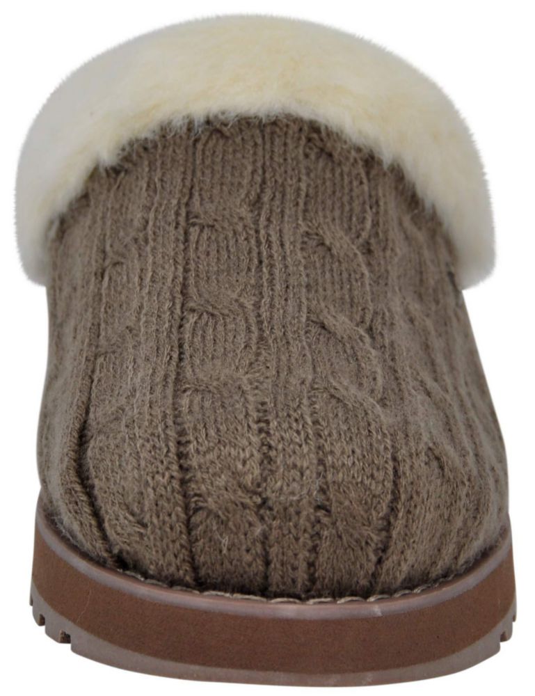 Pantufla Skechers Keepsakes para mujer talla 6 W US color gris topo/natural