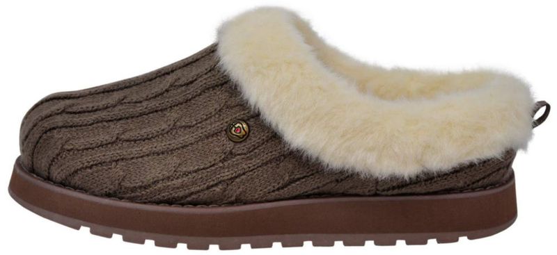 Pantufla Skechers Keepsakes para mujer talla 6 W US color gris topo/natural