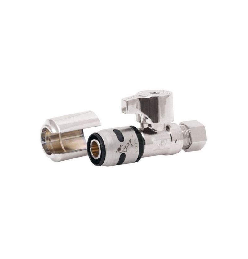 Válvula SharkBite Evo Strghtstp de compresión por empuje de 1/2 x 3/8 pulgadas
