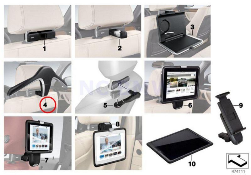 Colgador de ropa y abrigos para reposacabezas BMW