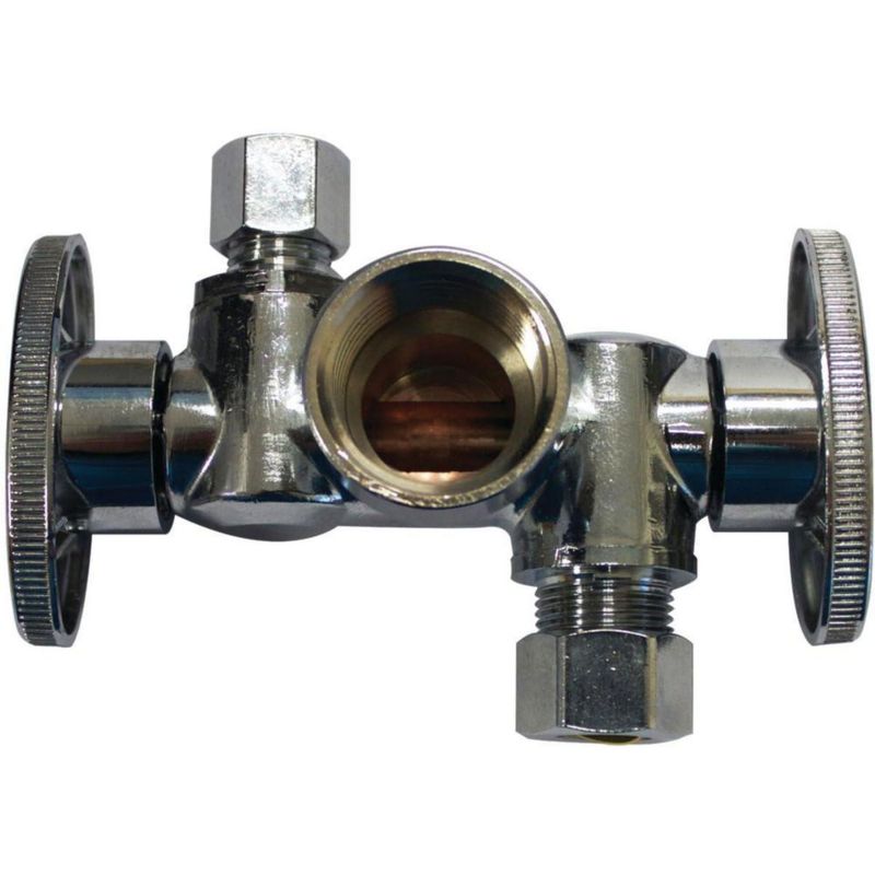 Válvula Plumb Pak Keeney de 1/2 pulgada FIP x 3/8 pulgadas de latón con doble cierre