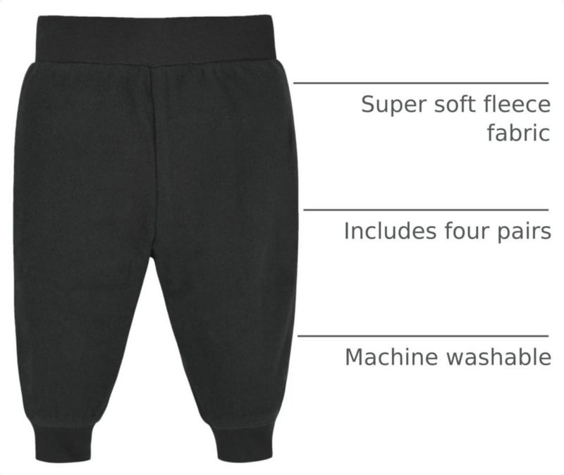 PANTALONES Gerber Bebé Niño 4‑Pack Microfelpa Azul Marino/Gris