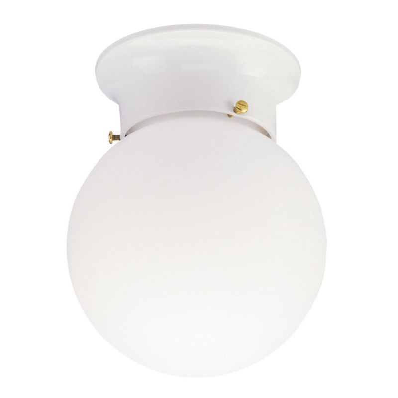 Luminaria de techo Westinghouse de 18 cm con globo de vidrio blanco