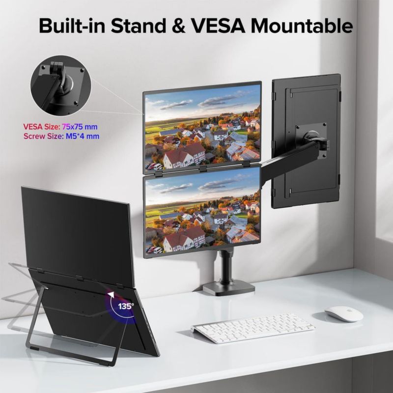 Monitor portátil sibolan de 185" FHD 100 % sRGB USB‑C
