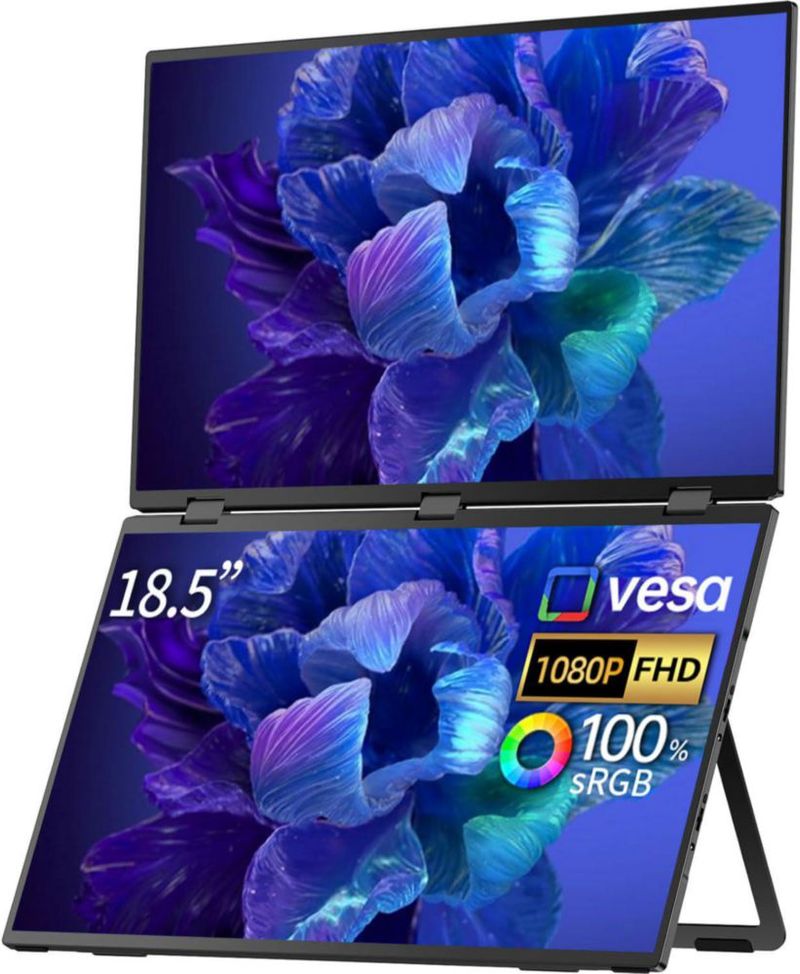 Monitor portátil sibolan de 185" FHD 100 % sRGB USB‑C