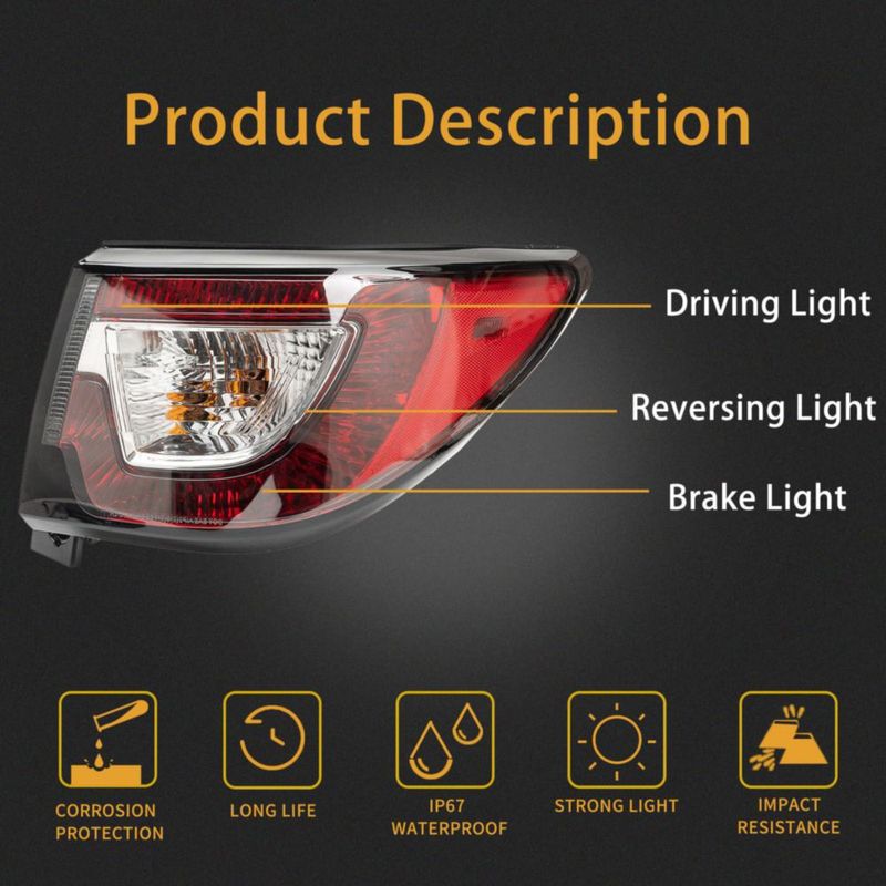 Luz Trasera Derecha MiKaFex para Chevy Traverse 2013‑2017