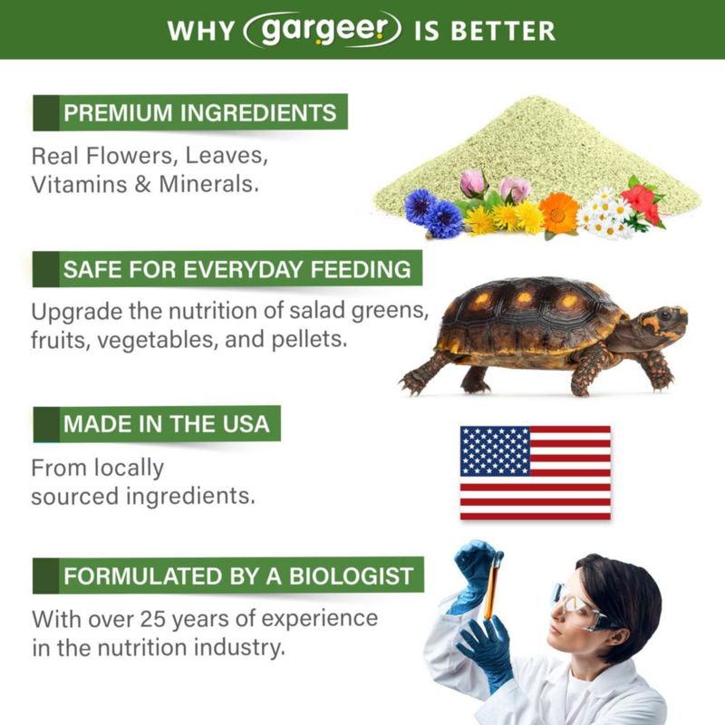 Suplemento para Ensalada Gargeer 57 ml para Tortugas de Bosque – Hecho en EE. UU.