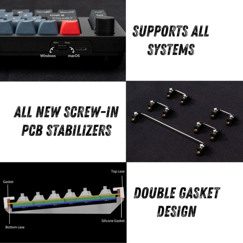 Teclado Keychron Q65 con cable cuerpo de aluminio y teclas macro