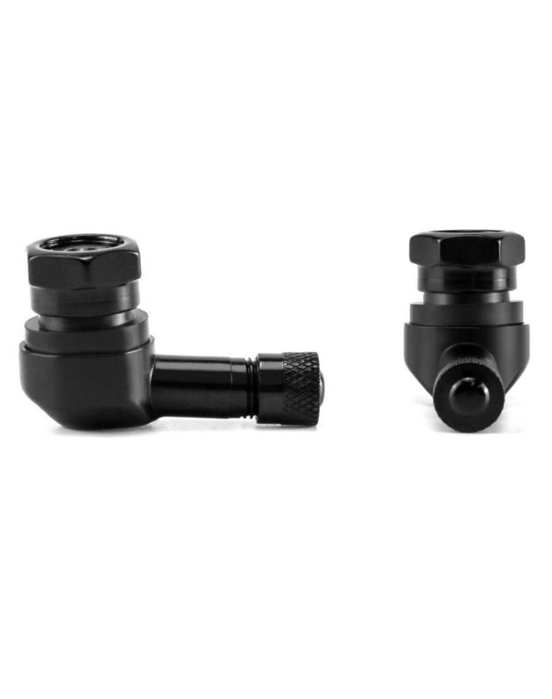 Vástago de válvula para neumático QWORK paquete de 4 ángulo 90° negro 10‑113 mm