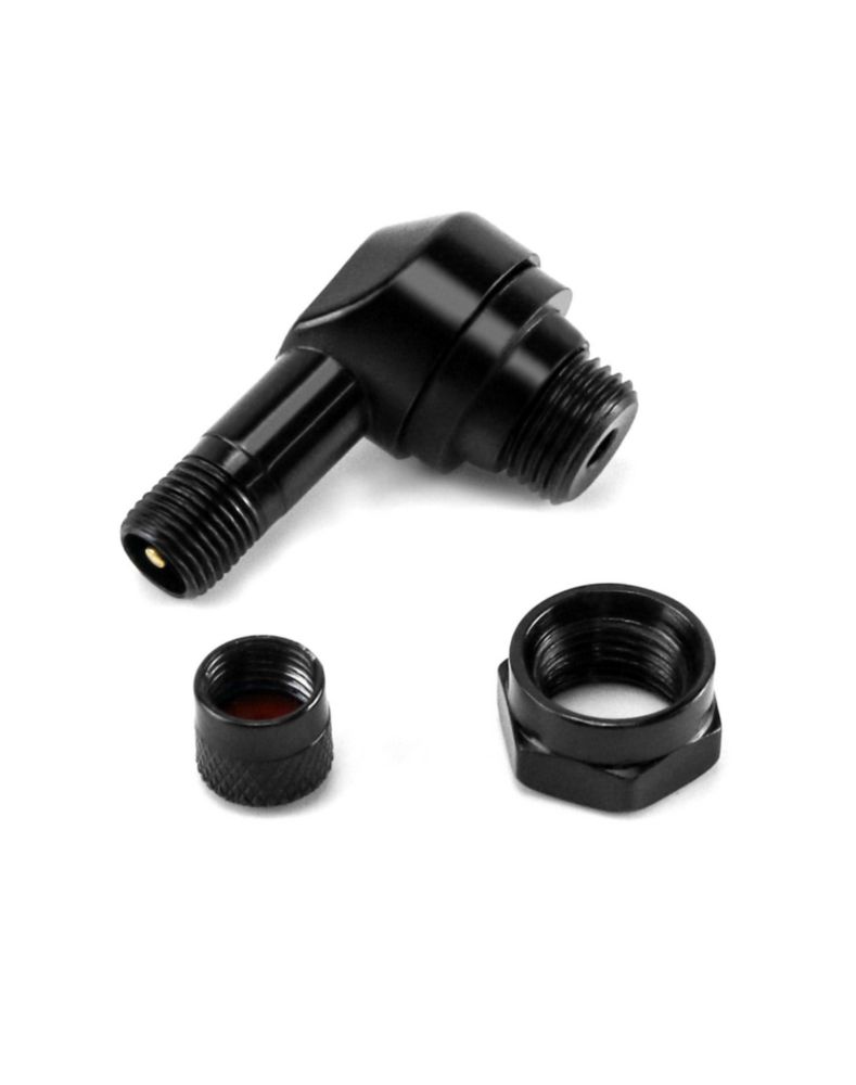 Vástago de válvula para neumático QWORK paquete de 4 ángulo 90° negro 10‑113 mm