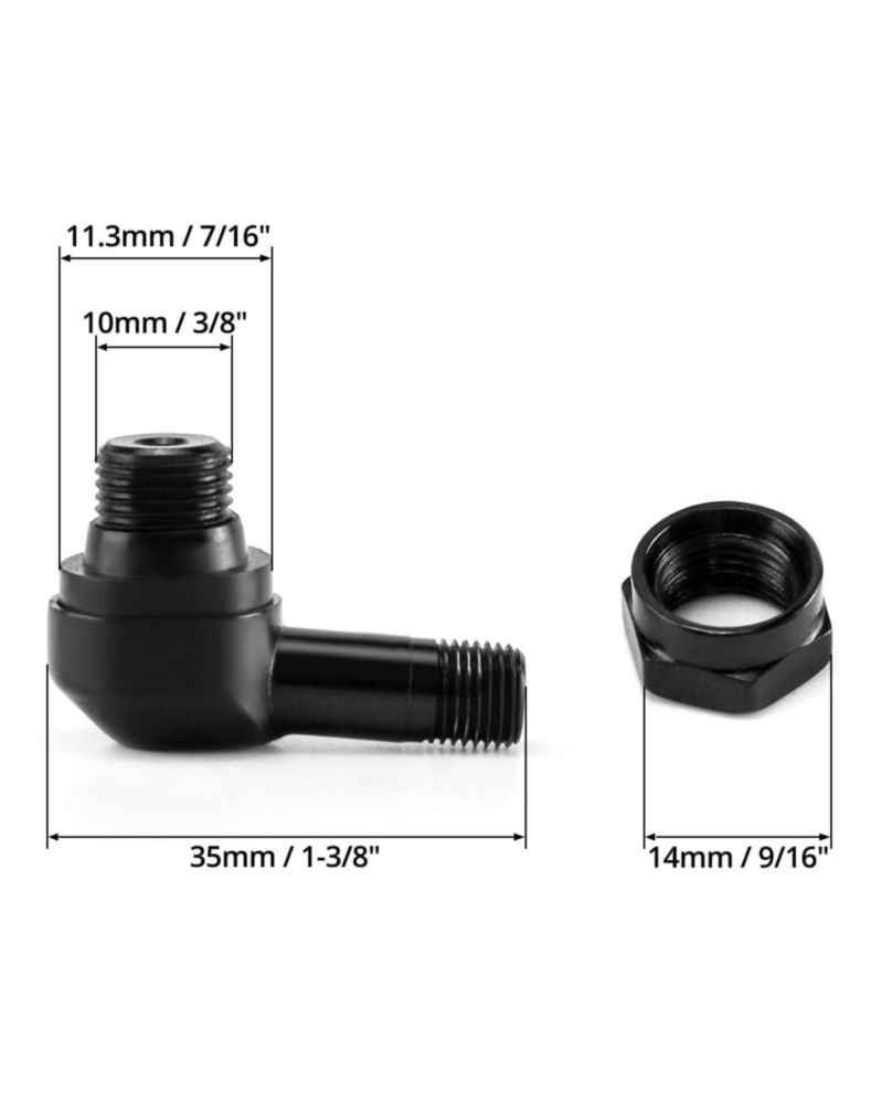 Vástago de válvula para neumático QWORK paquete de 4 ángulo 90° negro 10‑113 mm