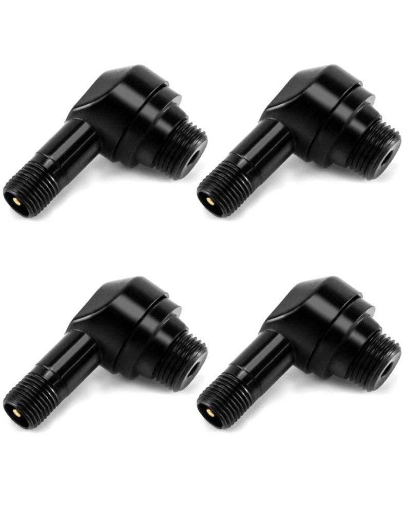 Vástago de válvula para neumático QWORK paquete de 4 ángulo 90° negro 10‑113 mm