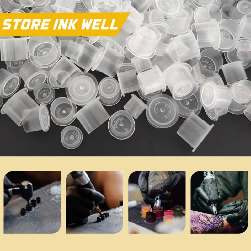 Cápsulas de tinta para tatuaje Narkysus 1000 piezas #17 mm desechables