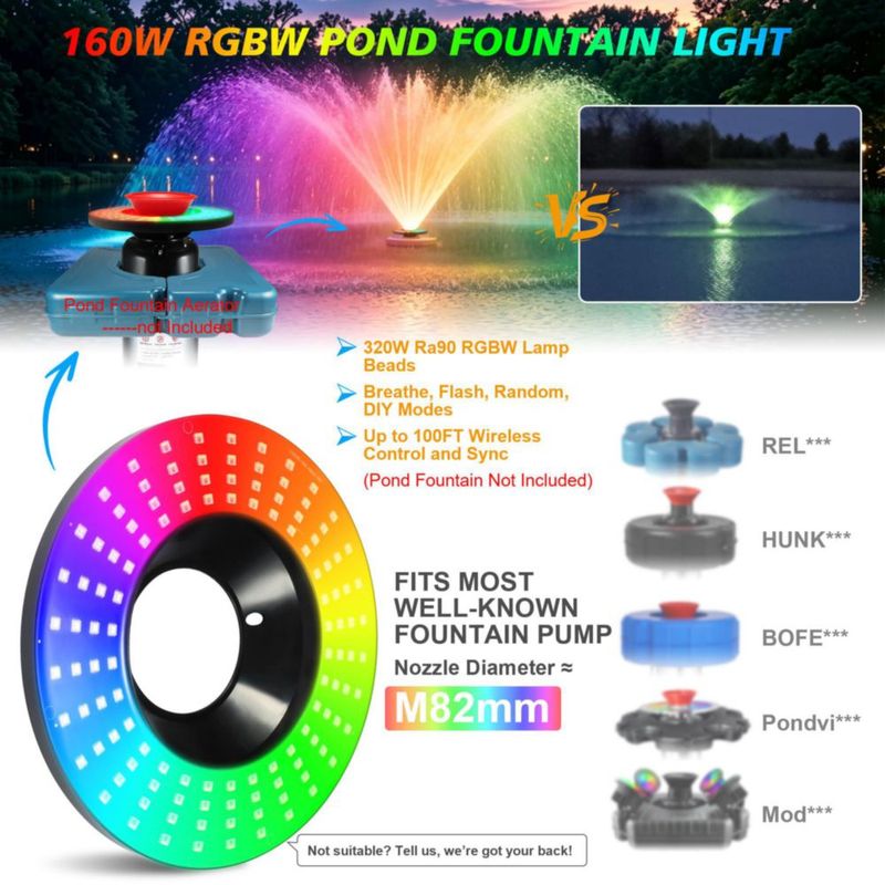 Luz de Fuente Goldlife 160 W RGBW 16000 lm IP68 30 m