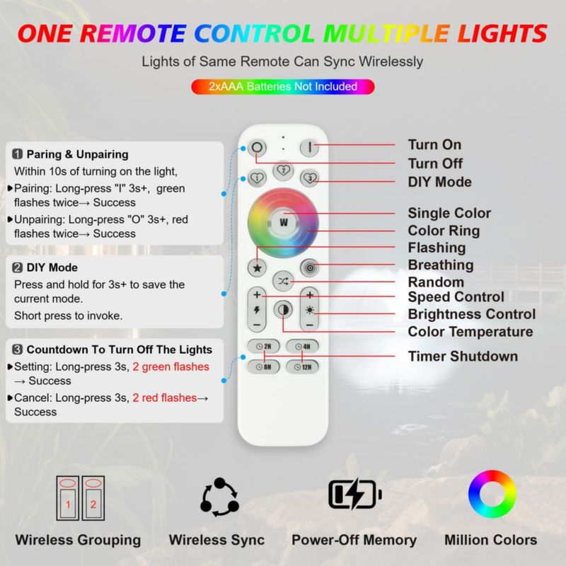 Luz de Fuente Goldlife 160 W RGBW 16000 lm IP68 30 m