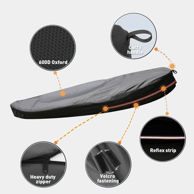 Funda para Kayak Smikodo 4‑5 m Gris 600D Impermeable UV