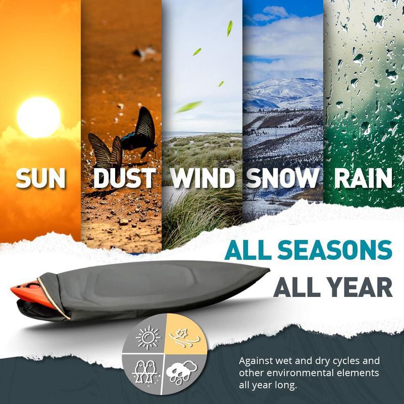 Funda para Kayak Smikodo 4‑5 m Gris 600D Impermeable UV