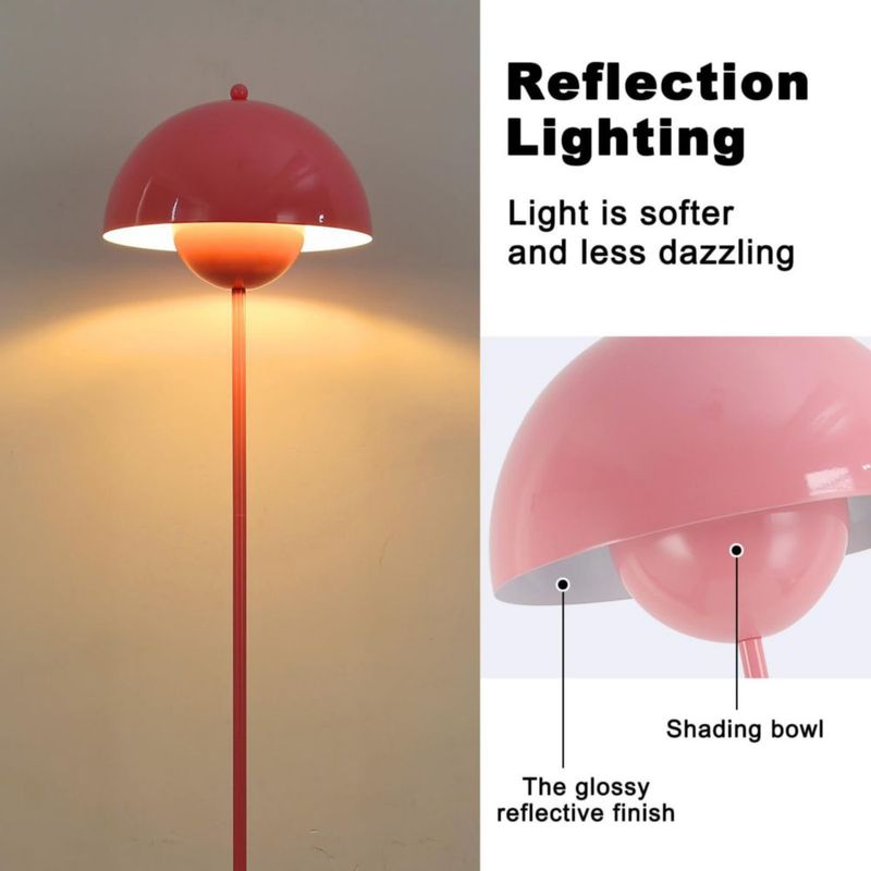 Lámpara de pie COSYLUX 164 cm Rosa claro con certificación ETL