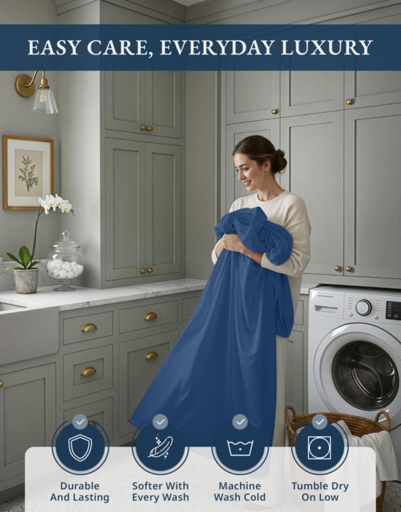 Juego de sábanas LANE LINEN King 100% algodón egipcio satén