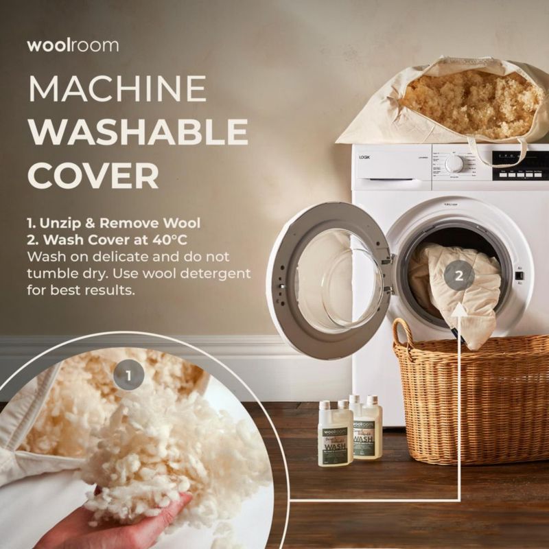 Almohada WOOLROOM Lavable de Lana Estándar 64 cm