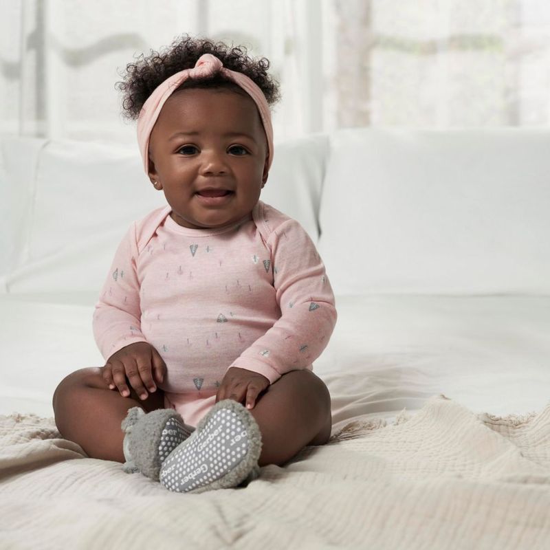 Bodys Gerber para bebé niña de manga larga pack de 6 100 % algodón