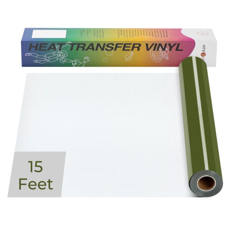 Vinilo de transferencia térmica HTVRONT 30 cm × 46 m Verde oliva (HTV)