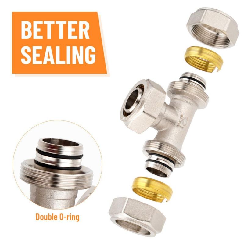 Codo en T de 3/4" TRUCFUSION para aire 200 PSI paquete de 4