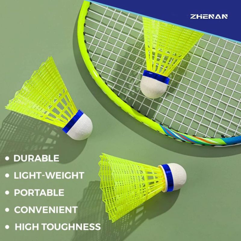 Pack de 12 volantes de bádminton ZHENAN de nylon para interior y exterior
