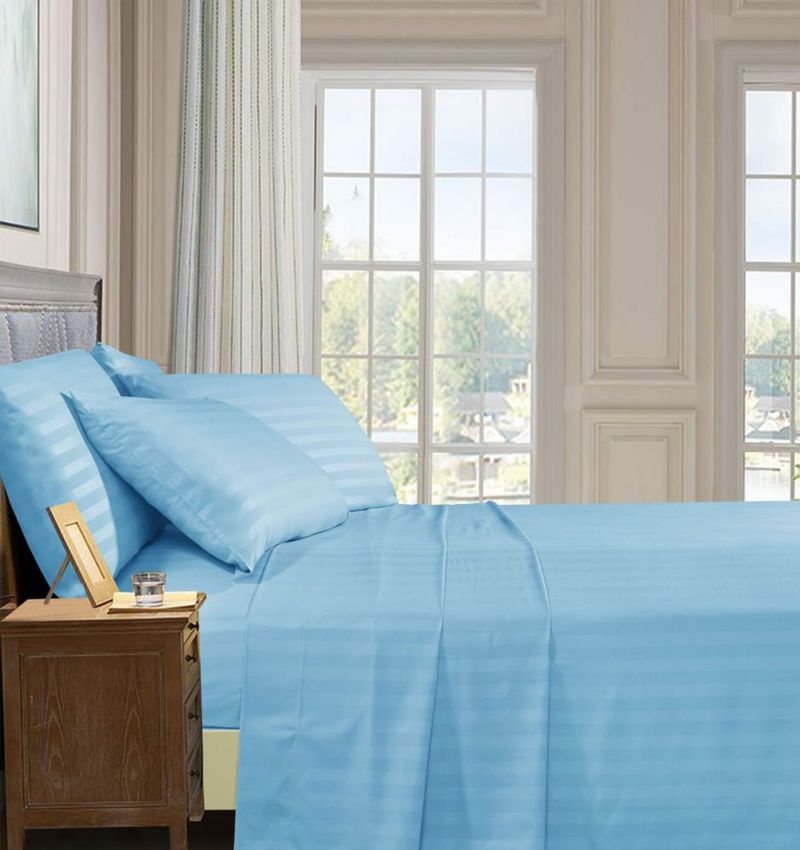 Juego de sábanas Elegant Comfort King Aqua Blue de 6 piezas