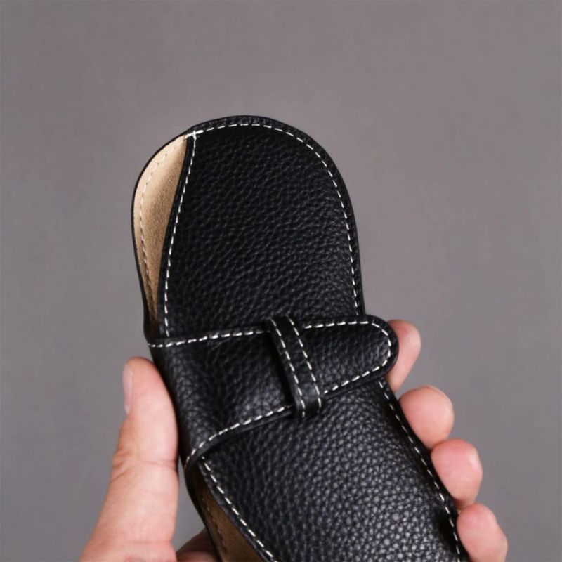 Estuche de gafas YUANYU negro delgado de cuero 17 cm