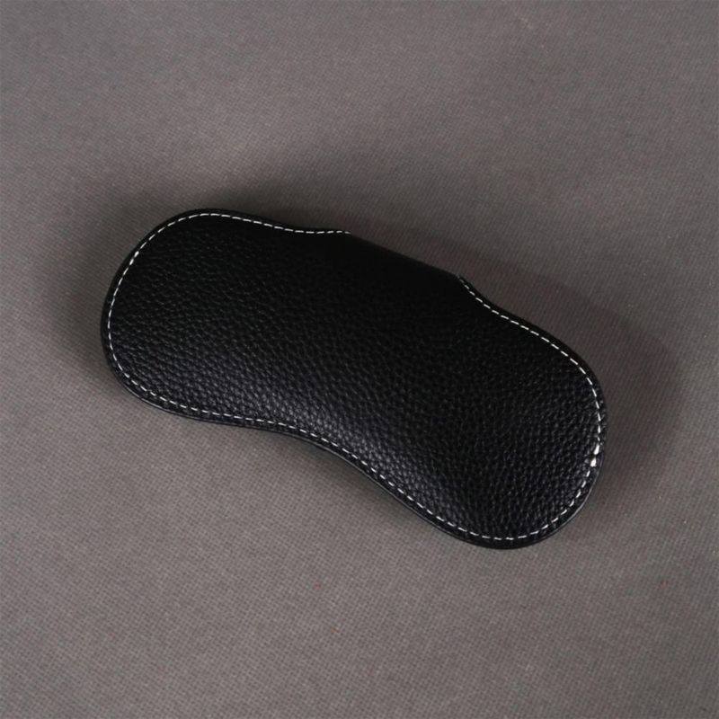 Estuche de gafas YUANYU negro delgado de cuero 17 cm