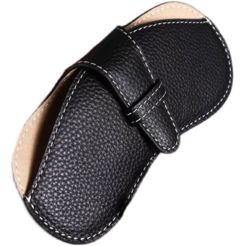 Estuche de gafas YUANYU negro delgado de cuero 17 cm