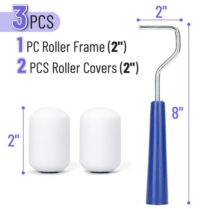 Rodillo de Pintura Bates Choice 5 cm - Pack de 3 Cubiertas de Espuma