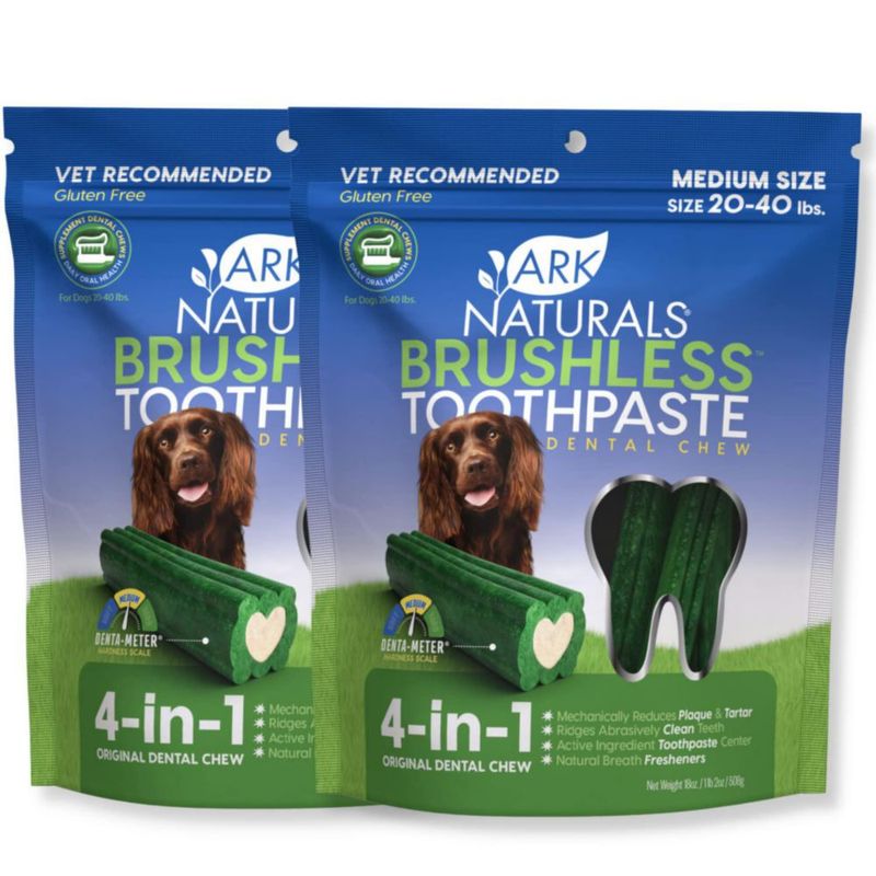 Pasta dental ARK NATURALS 500 g – paquete de 2 para perros de raza mediana