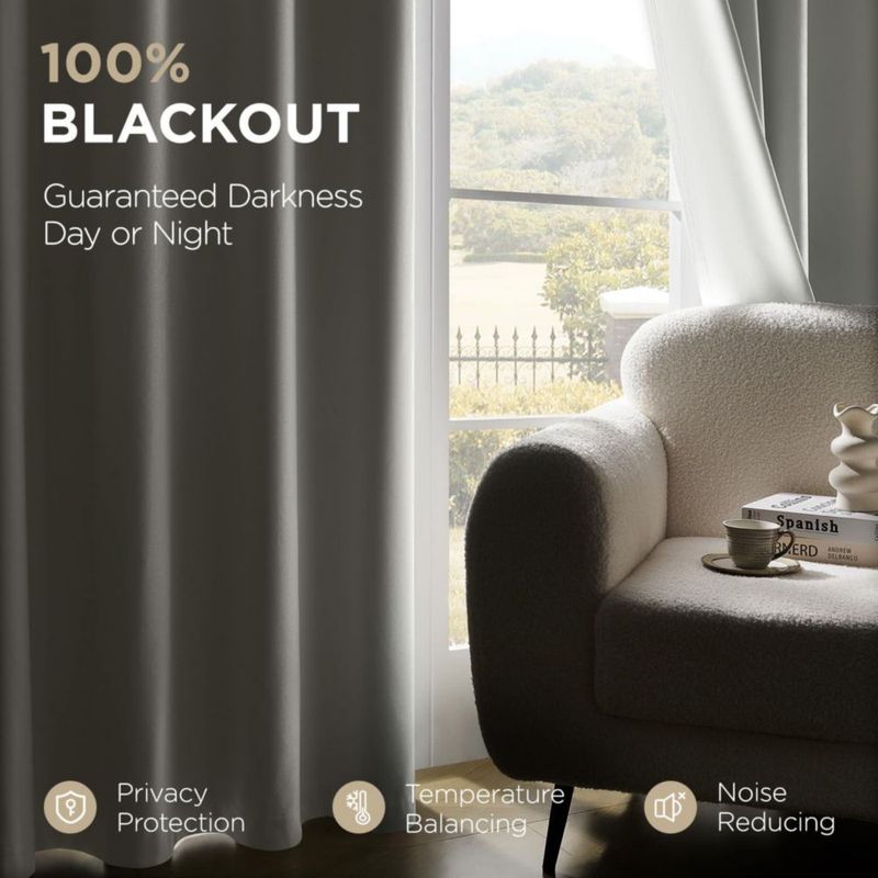 Cortinas Joydeco Blancas Opacas 213 cm – Juego de 2 Paneles
