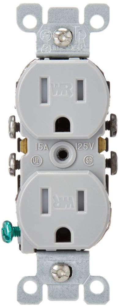 Enchufe eléctrico Leviton 15 A 125 V gris W5320‑T0G