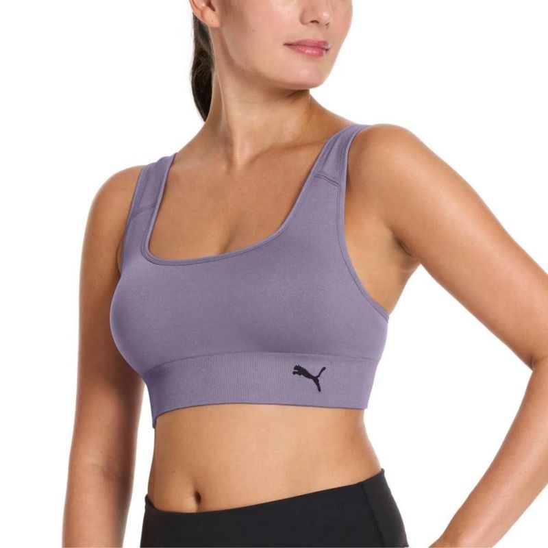 Sujetador Deportivo PUMA Sin Costuras Blanco Talla Grande de Absorción de Humedad