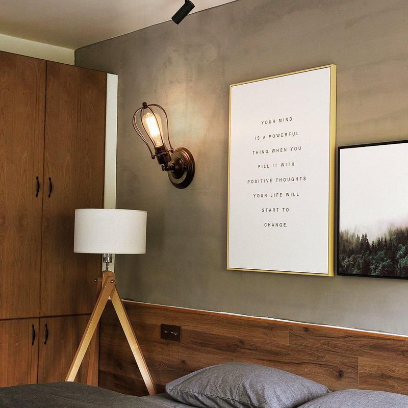 Aplique de Pared Luling 29 cm Ajustable Rústico en Bronce 110 V
