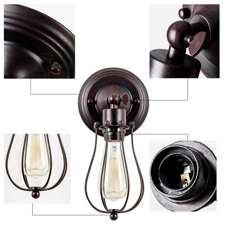 Aplique de Pared Luling 29 cm Ajustable Rústico en Bronce 110 V
