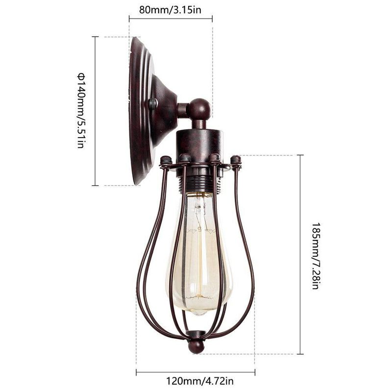 Aplique de Pared Luling 29 cm Ajustable Rústico en Bronce 110 V