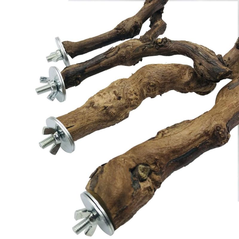 Percha de Vid para Pájaros Allazone 23‑30 cm – Pack de 4