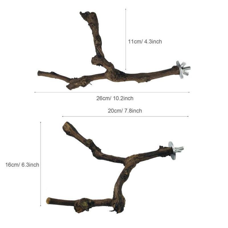 Percha de Vid para Pájaros Allazone 23‑30 cm – Pack de 4