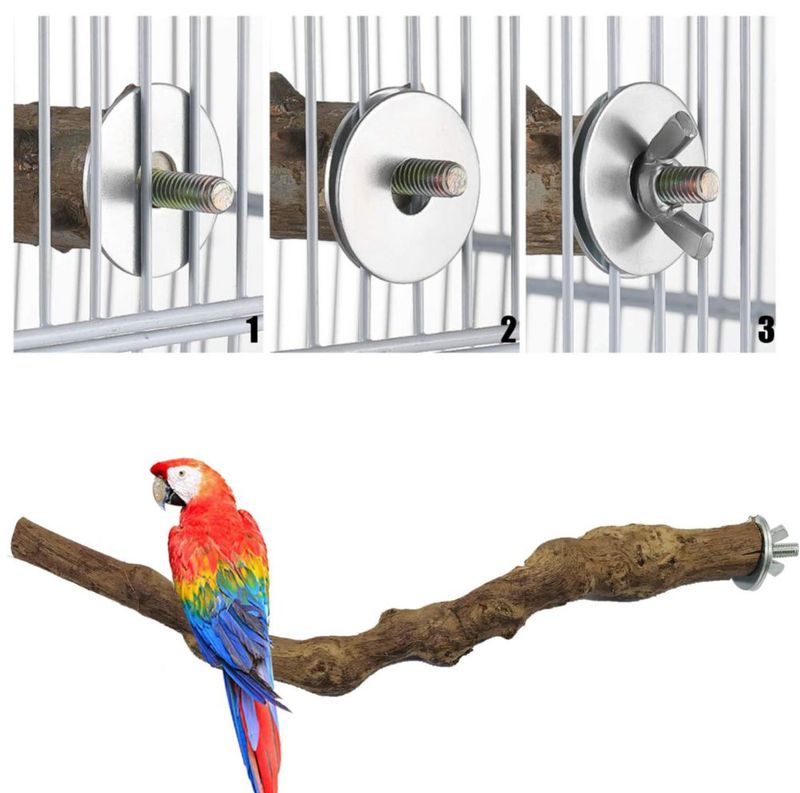 Percha de Vid para Pájaros Allazone 23‑30 cm – Pack de 4